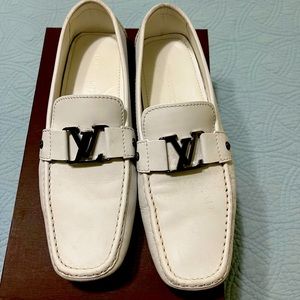 Louis Vuitton white loafers